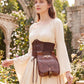 Medieval Renaissance Belt Pouch – Brown Leather Renfaire Bag