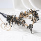 MOSTORY Black Raven Elf Crown – Gothic Tassel Headpiece