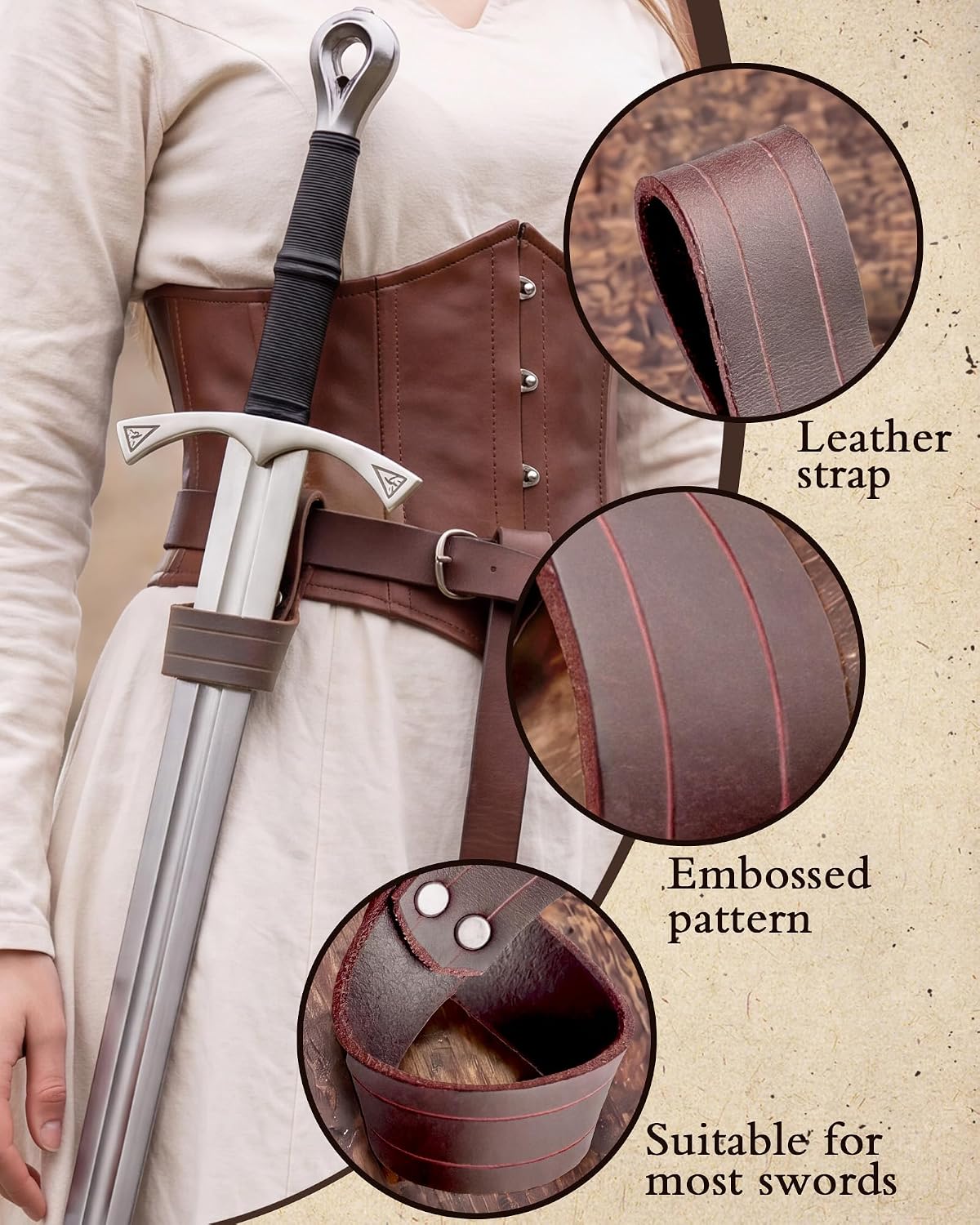 MOSTORY 2 Pcs Renaissance Sword Frog Holster for Renfaire Cosplay