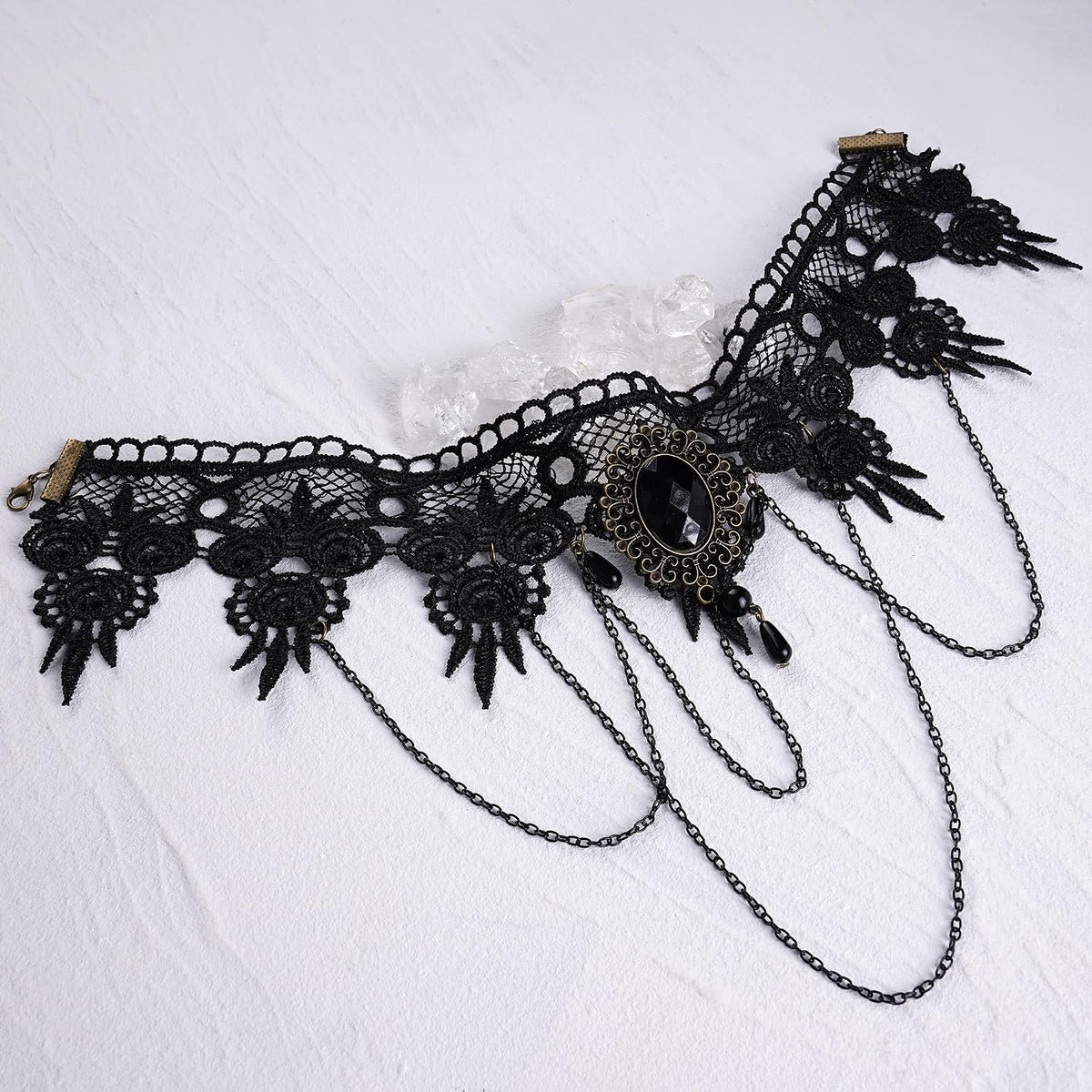 MOSTORY Gothic Renaissance Crown & Lace Choker Set