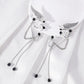 MOSTORY Black Fairy Crown & Elf Ear Cuffs Set