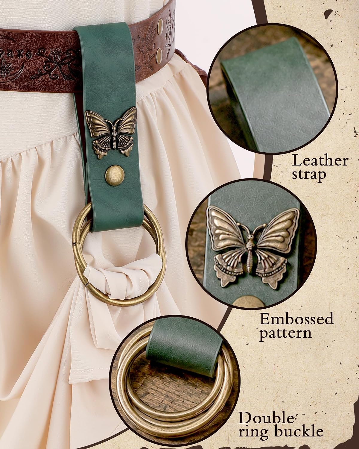 Medieval Skirt Hikes 2 Pcs Renaissance Renfaire Costume Women