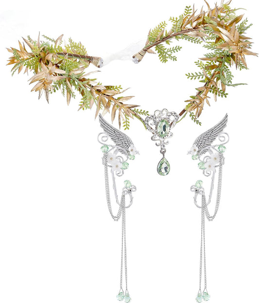 Renaissance Fairy Accessories Set – Elf Crown & Ear Cuffs