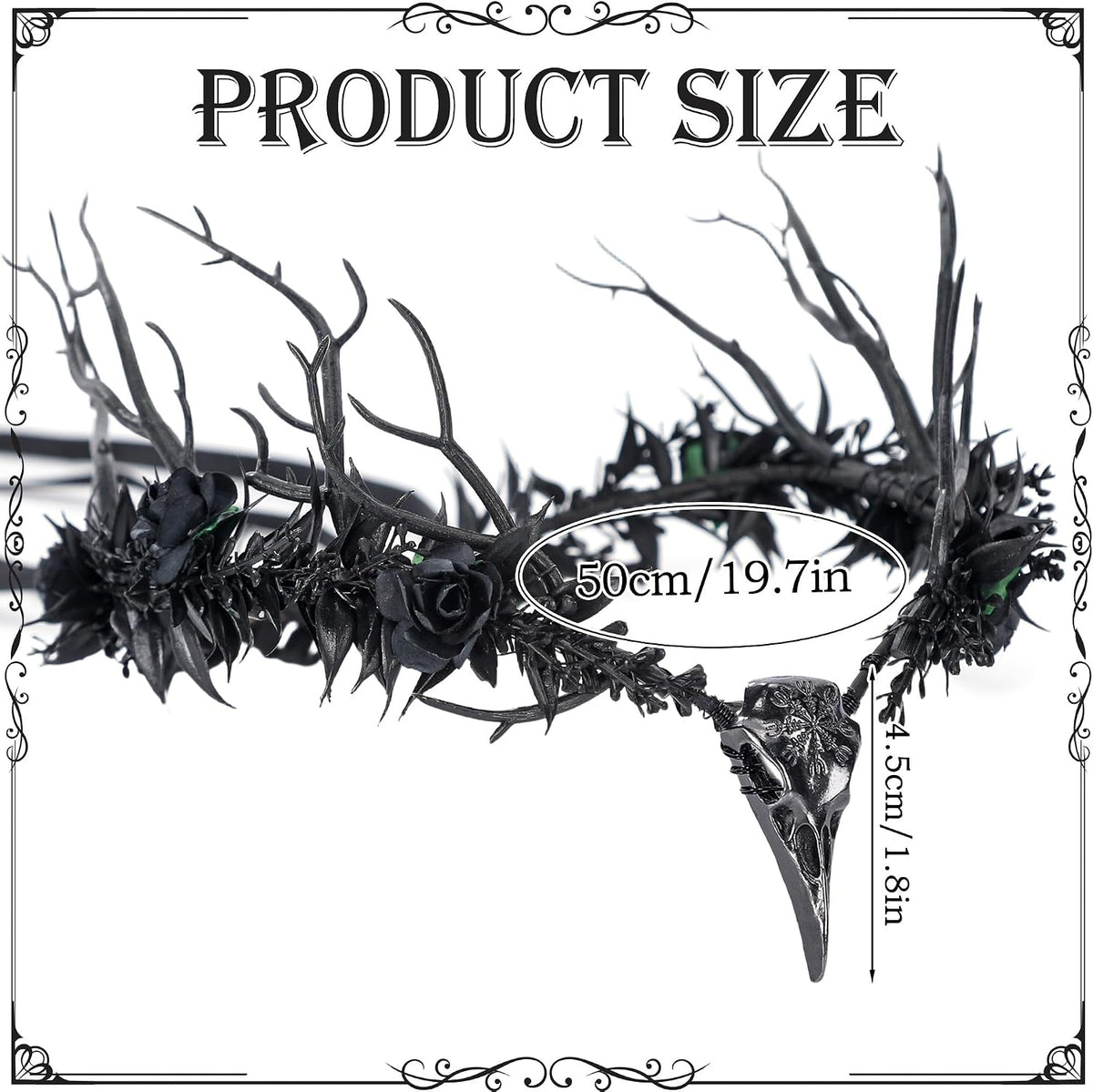 MOSTORY Black Branch Headdress Witch Raven Antler Crown