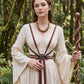 MOSTORY Medieval Woven Cloth Belt with Moon Buckle