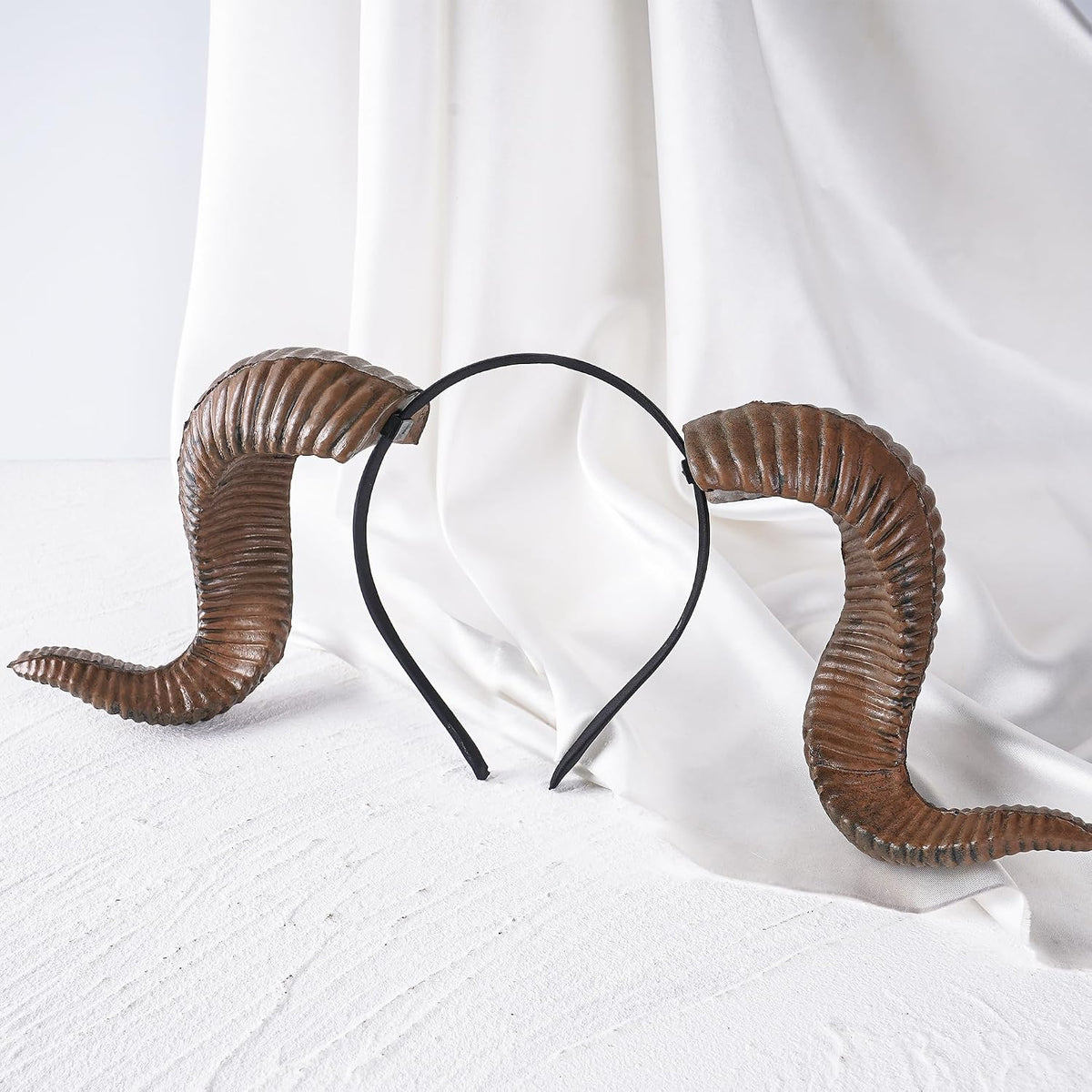MOSTORY Brown Goat Devil Horns Headband for Cosplay & Halloween