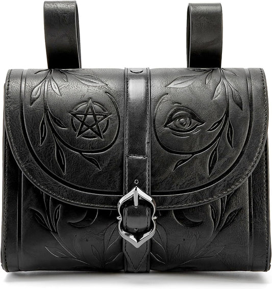 Black Renaissance Belt Pouch for Medieval Larp Cosplay