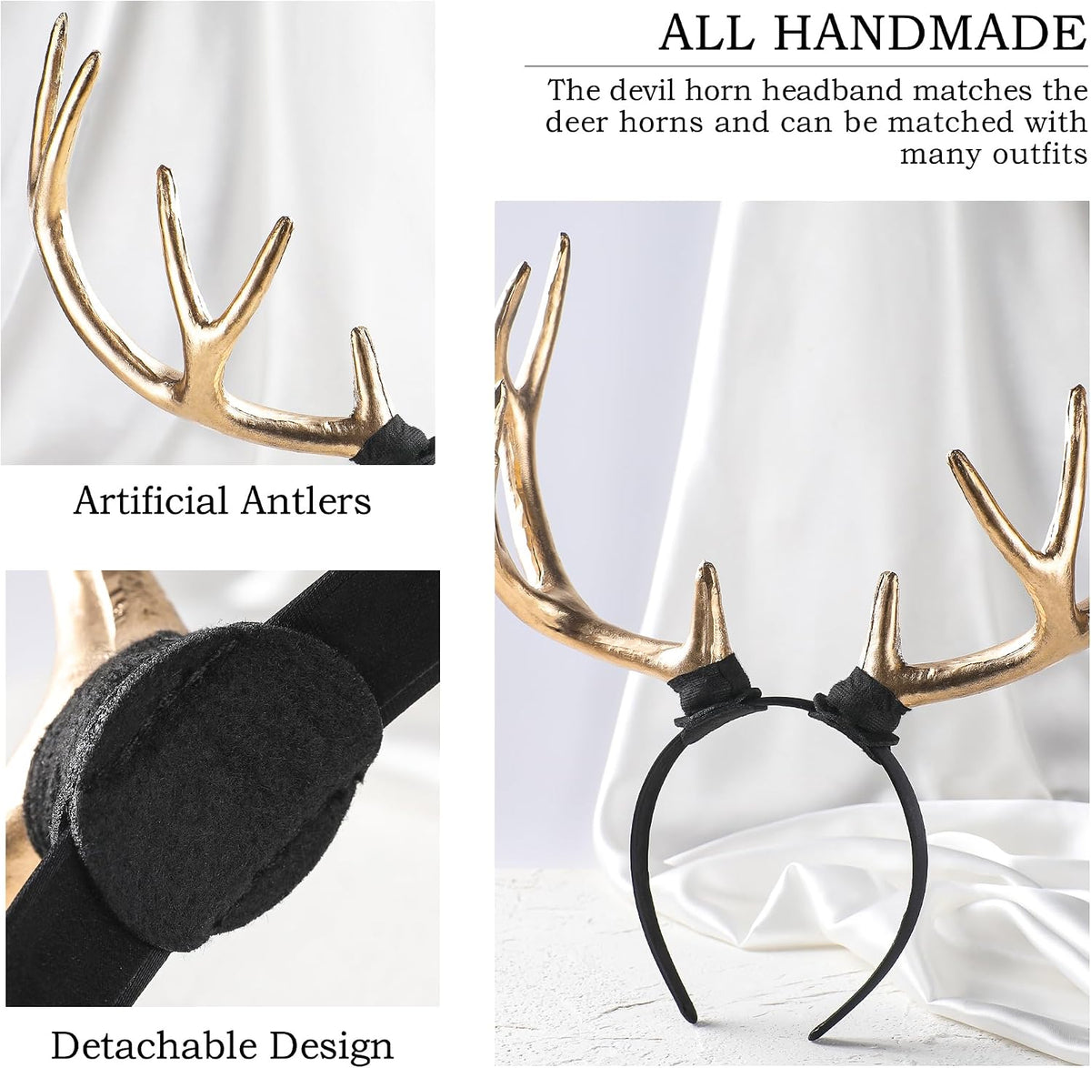 Black Gothic Deer Antler Headband – Renaissance Cosplay