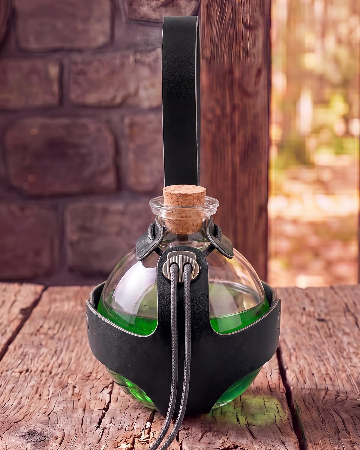 MOSTORY Black Medieval Drawstring Potion Bottle for Cosplay