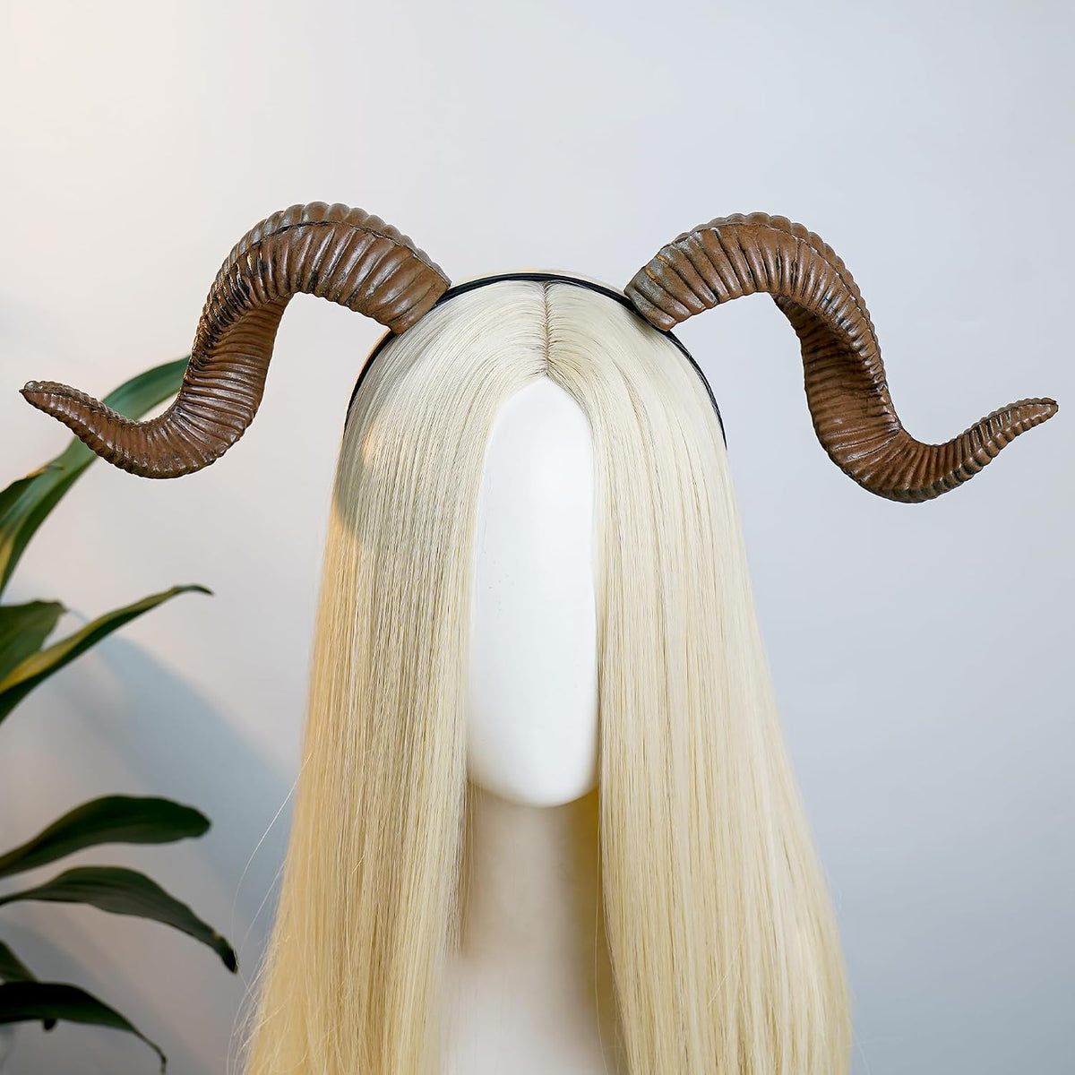 MOSTORY Brown Goat Devil Horns Headband for Cosplay & Halloween
