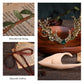 Elf Ears with Wood Leaf Crown: Peach Flower Fairy Circlet, Soft Pointed Elf Ears