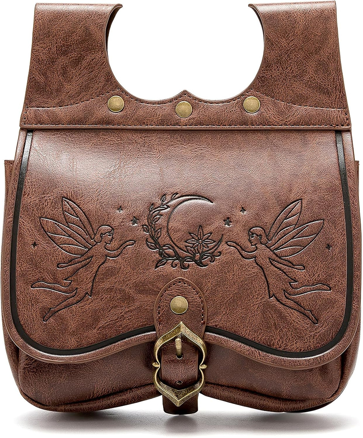 Medieval Renaissance Belt Pouch – Brown Leather Renfaire Bag
