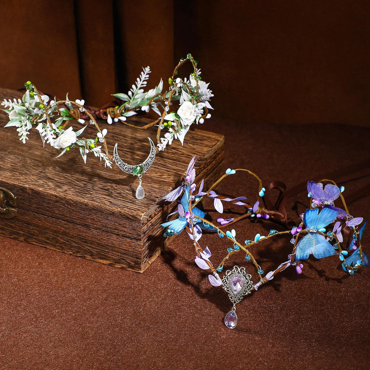 White Flower Fairy Crown – Woodland Elf Headband