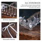 MOSTORY Handmade Silver Viking Crown Crystal Tassel Headpiece