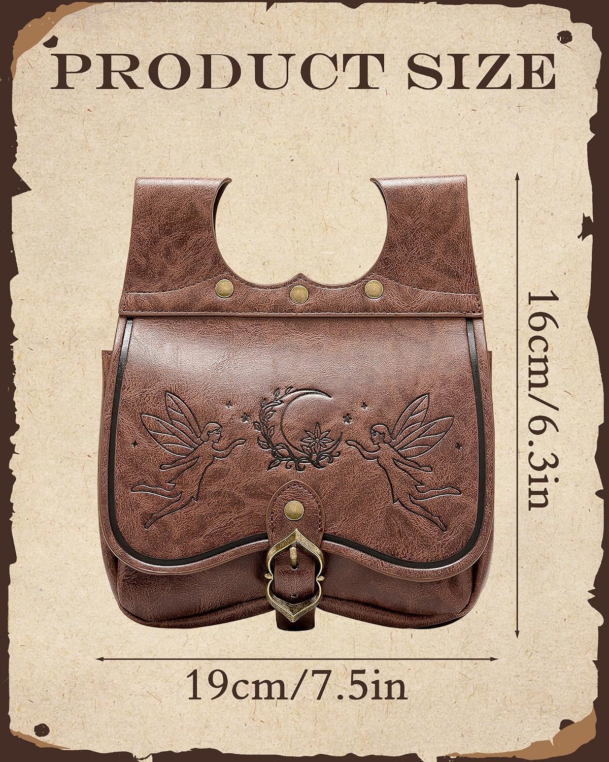 Medieval Renaissance Belt Pouch – Brown Leather Renfaire Bag