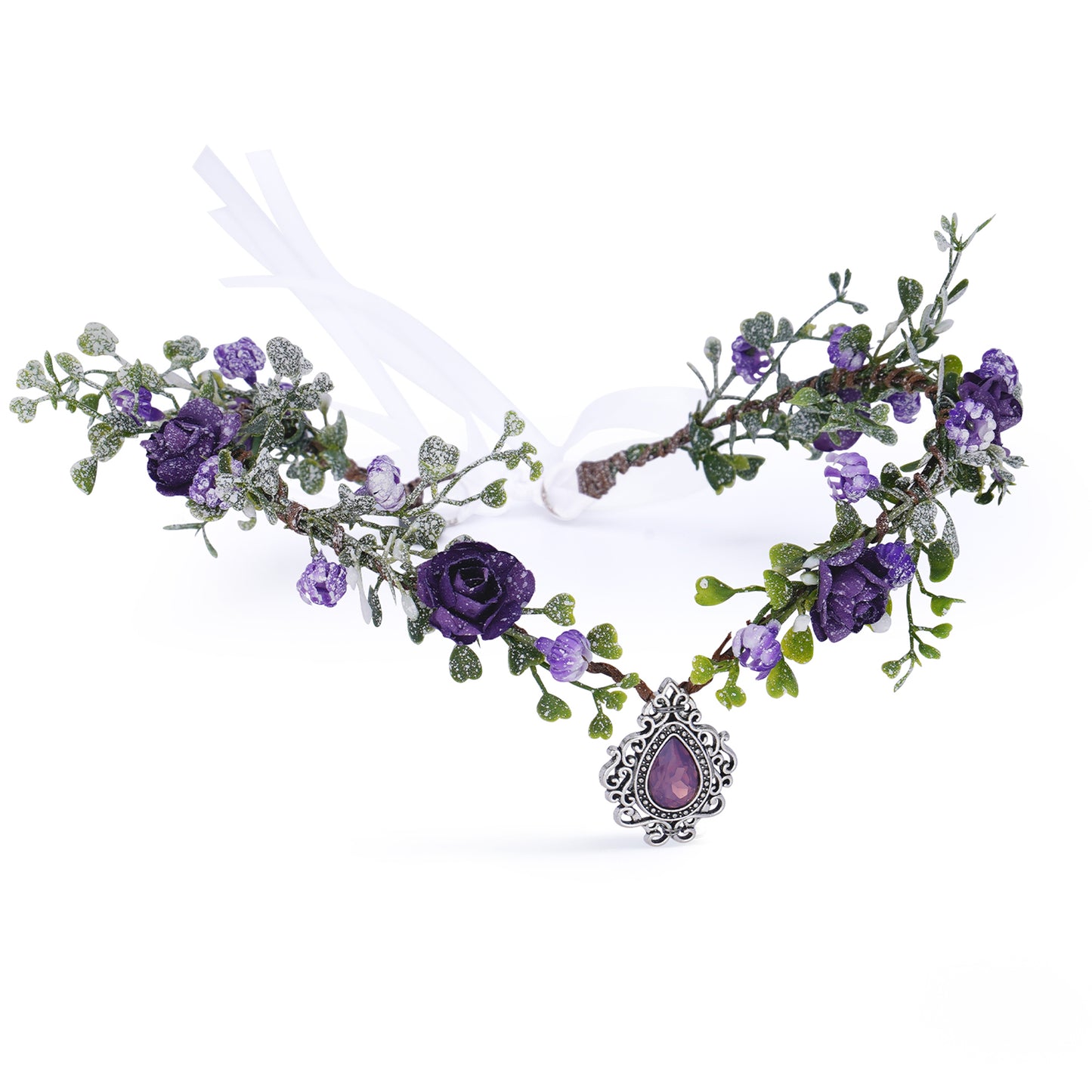 Purple Woodland Floral Elf Headpiece