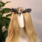 Black Feather Elf Crown - Handmade Witch Headpiece Dark Fairy Tiara