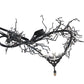 Black Flower Elf Crown - Gothic Floral Crown Celtic Floral Fairy Circlet Dark Elven Headpiece