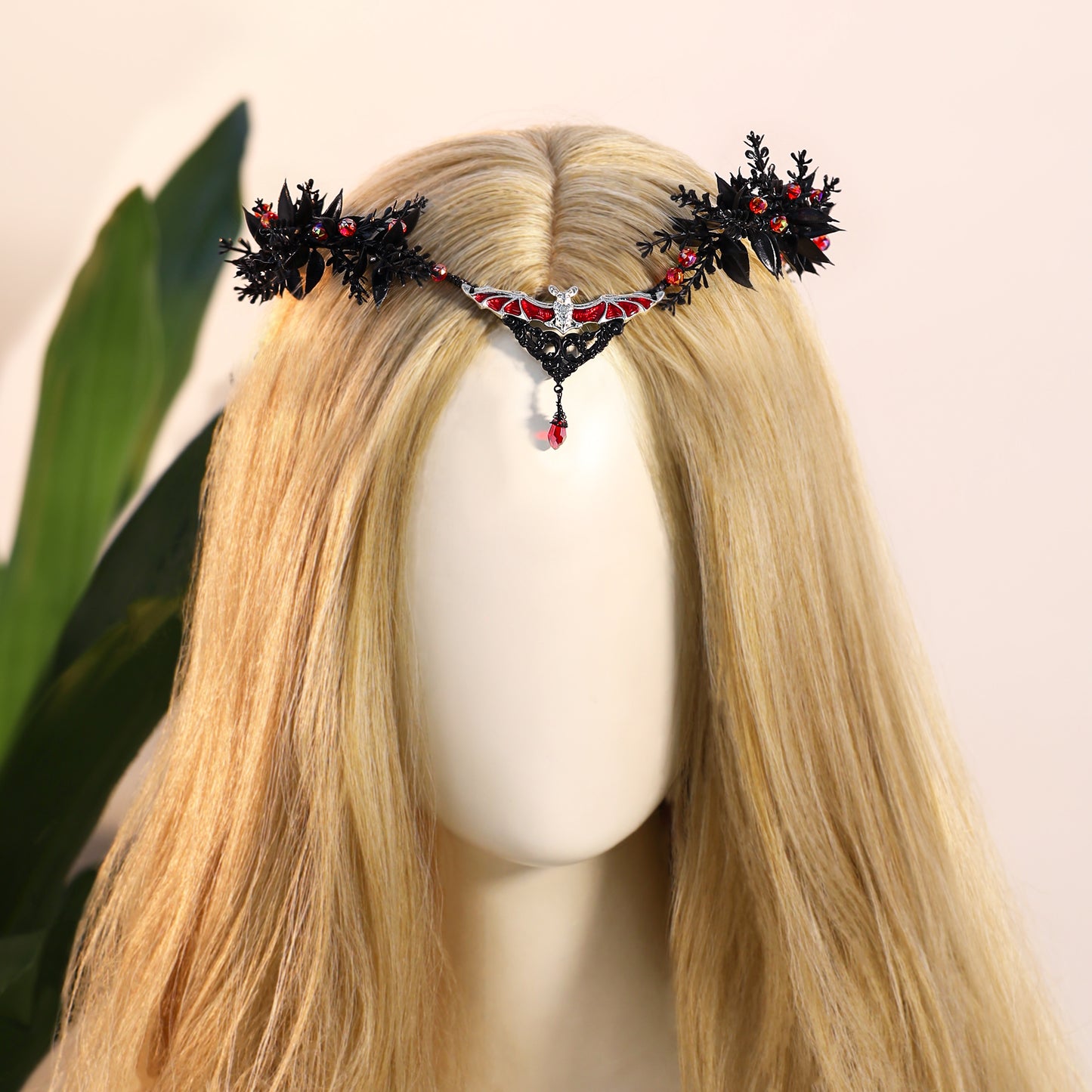 Dark Gothic Flower Crown - Celtic Elf Crown Medieval Floral Circlet Witch Headpiece