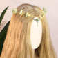 Green LED Crystal Crown - Light up Fairy Crown Raw Quartz Elven Headband