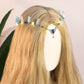 Blue LED Crystal Crown - Light up Elf Circlet Fairy Tiara Raw Quartz Circlet Elven Headpiece