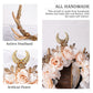 Handmade Gold Flower Antler Headband - Reindeer Floral Hairdband Woodland Deer Horn Headpiece