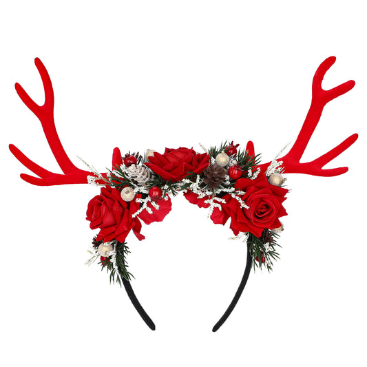 Handmade Christams Red Antler Headband