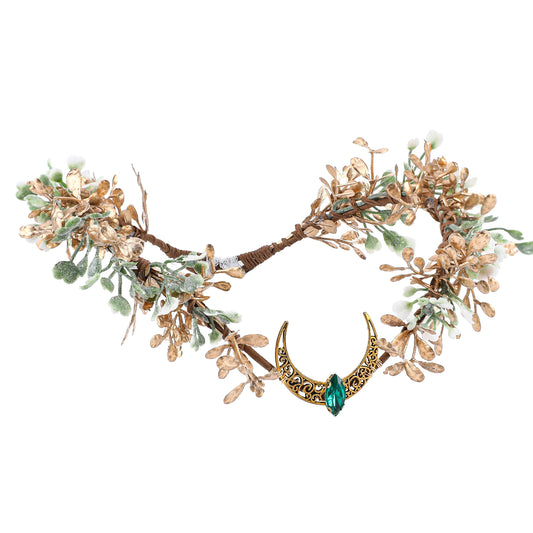 Handmade Gold Flower Moon Headpiece - Fairy Floral Crown