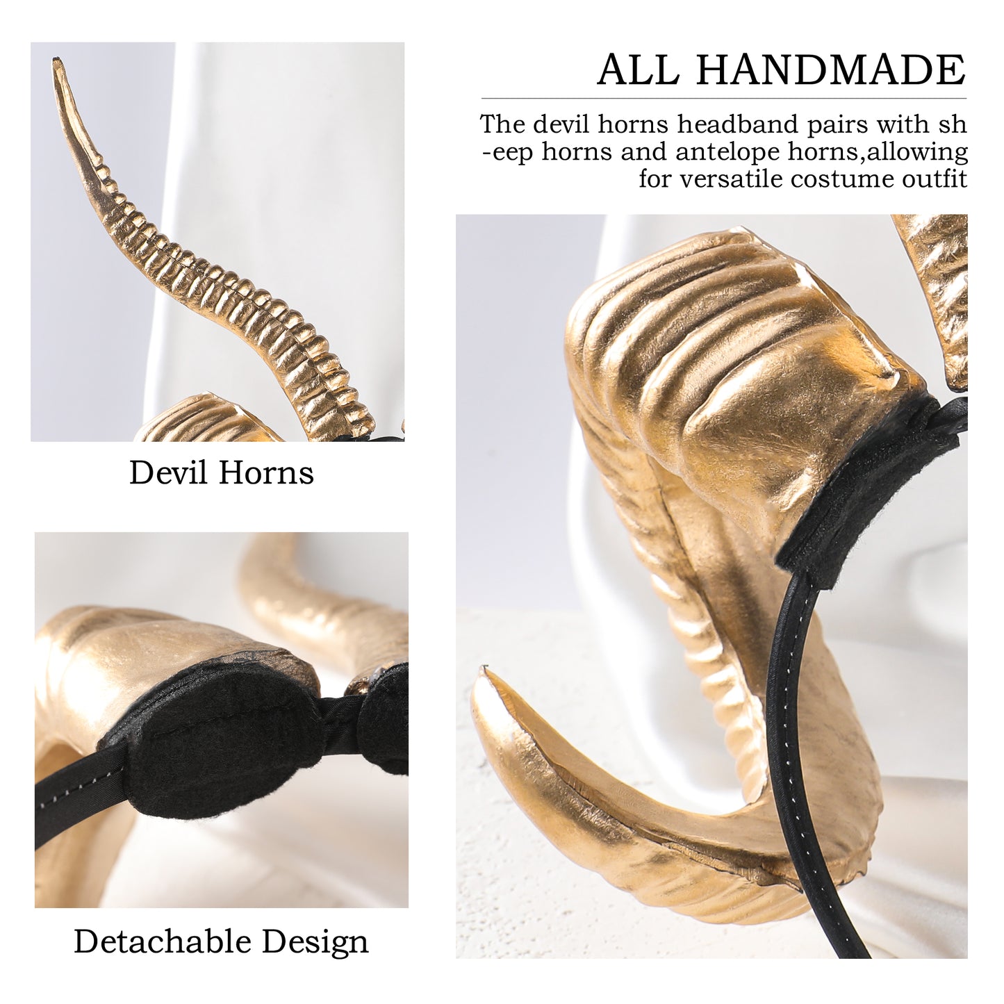 Gold Halloween Horns Headband