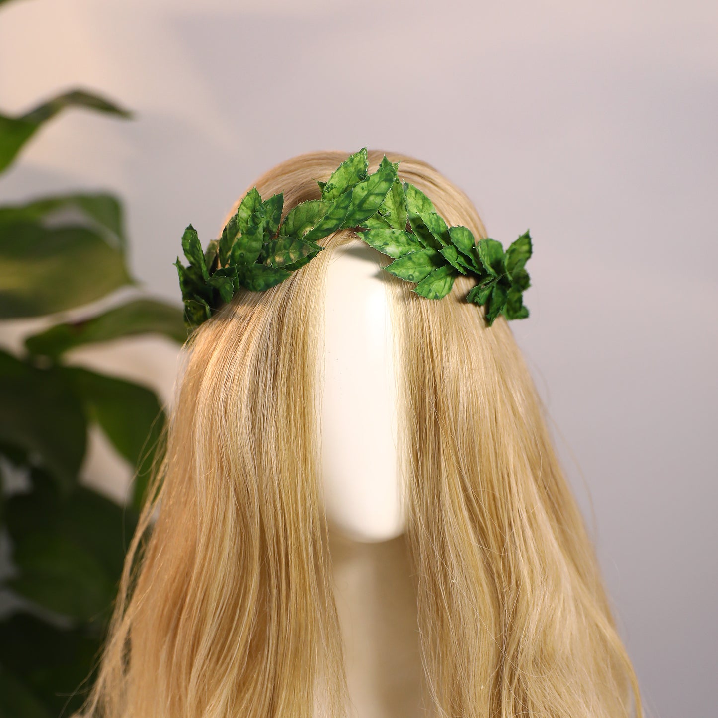 Green Leaf Laurel Crown - Handmade Wooland Greek Leaf Headpiece Forest Emperor Circlet