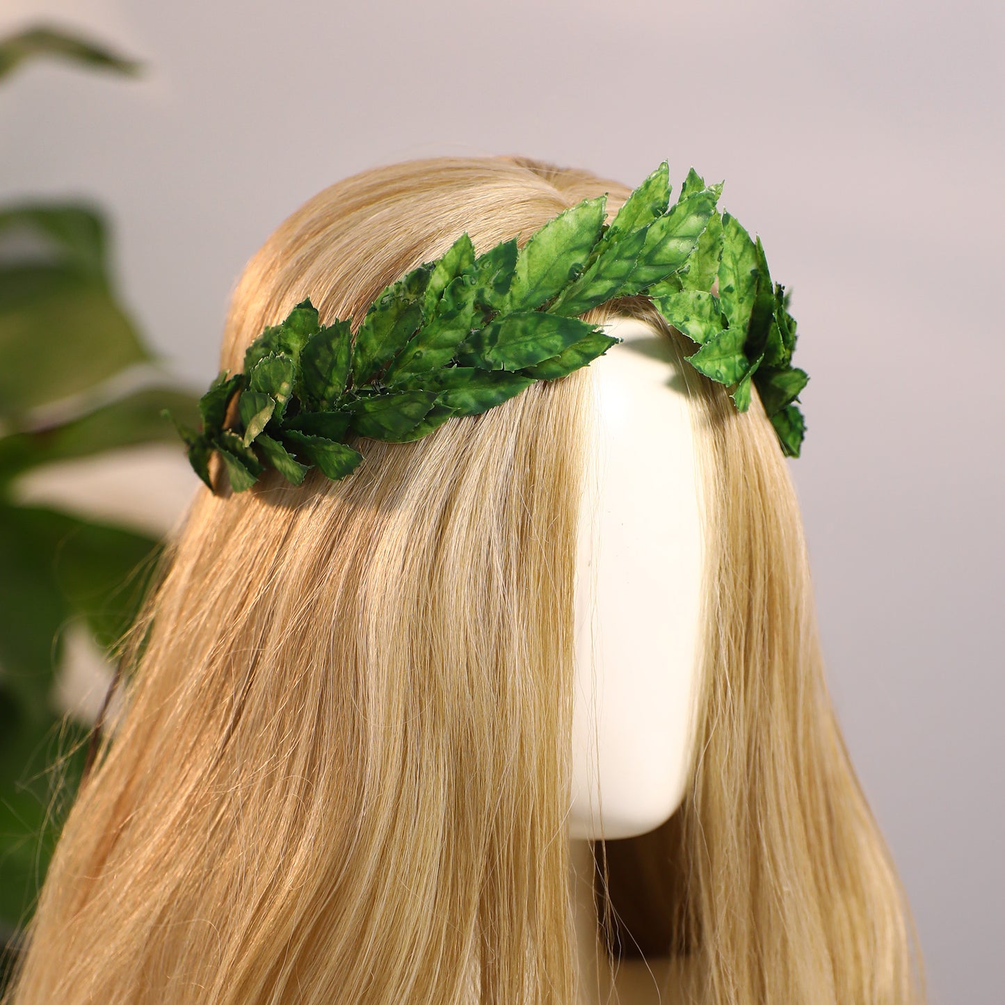 Green Leaf Laurel Crown - Handmade Wooland Greek Leaf Headpiece Forest Emperor Circlet