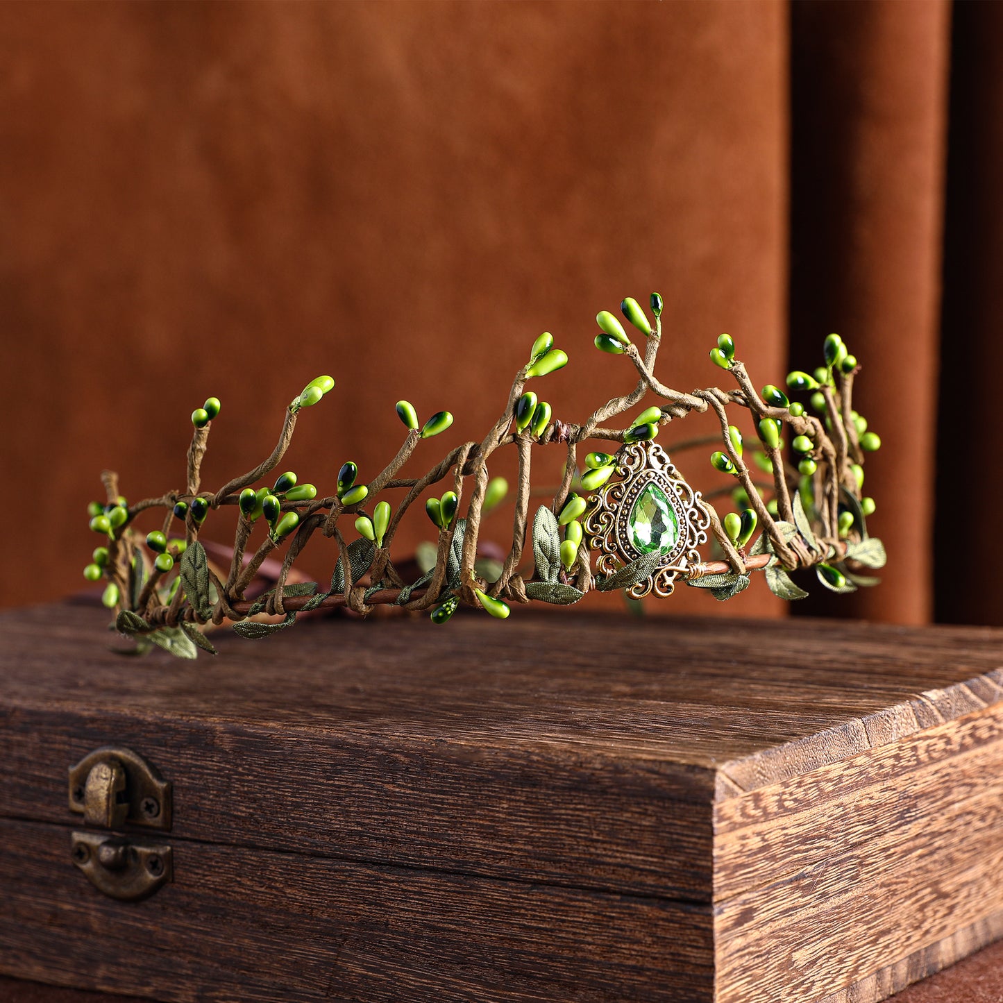 Handmade Green Elf Crown for Wedding