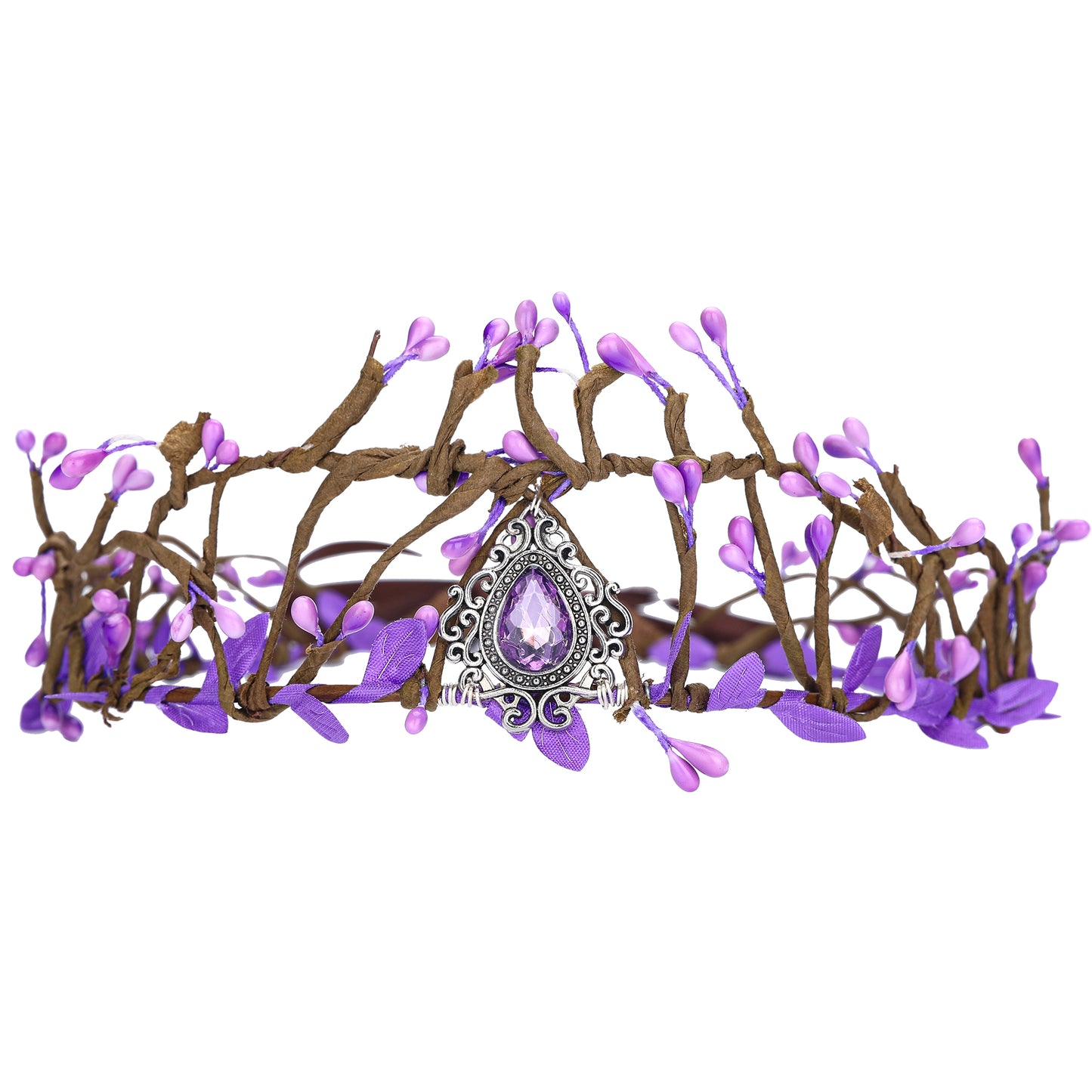 Handmade Purple Twig Crown Headband for Wedding