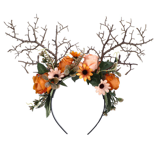 Deer Antler Flower Headband: Tree Branch Crown