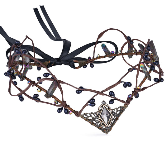 Gothic Crystal Crown: Black Rhinestone Tiara