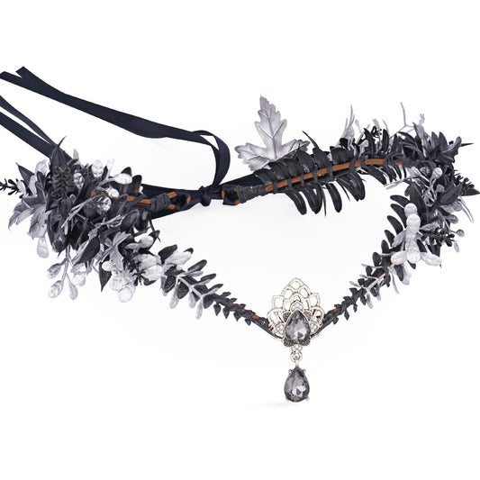 Black Leaf Crown: Eucalyptus Fairy Headpiece