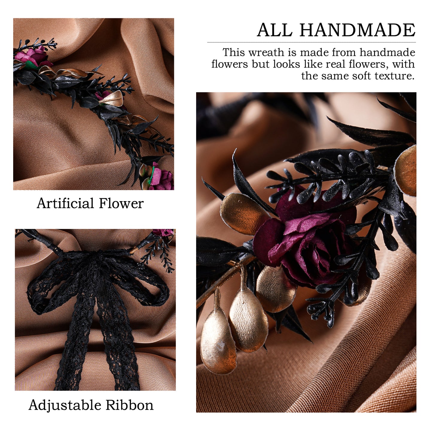 Artificial Elf Black Flower Crown