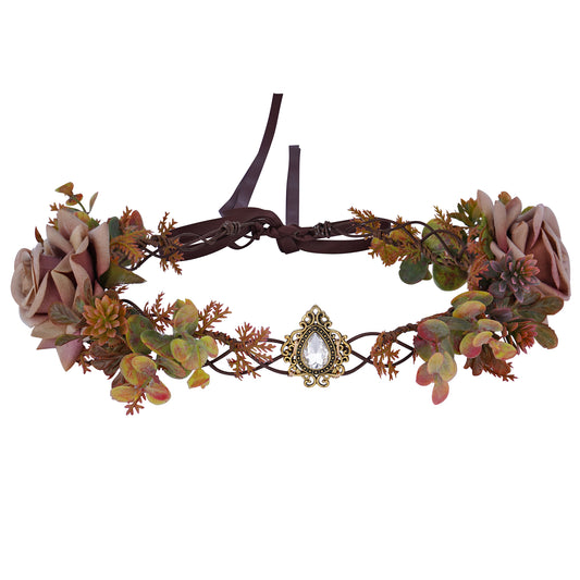 Boho Flower Crown Headband: Celtic Fairy Headpiece