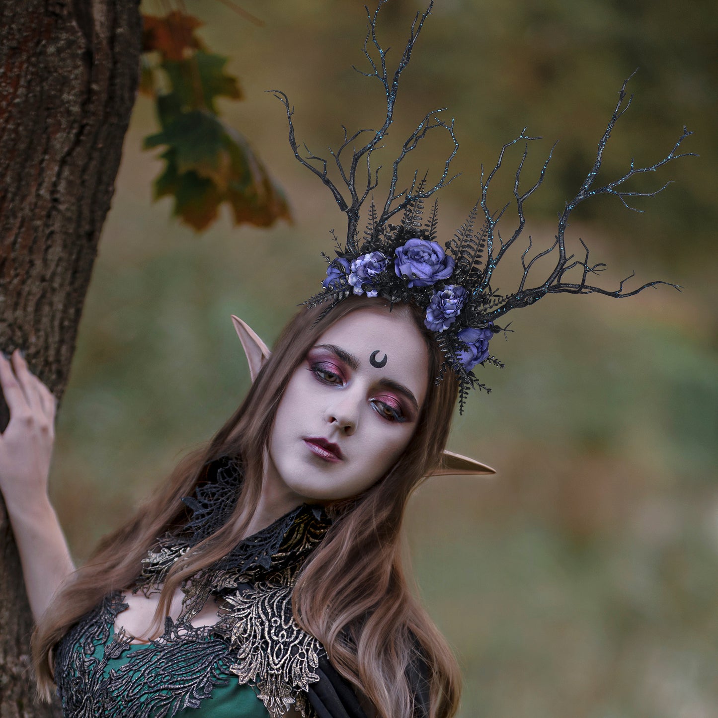 Black Branch Headband: Gothic Woodland Antler Headpiece