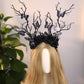 Black Butterfly Branch Headband - Handmade Dark Woodland Hairband Gothic Forest Tree Crown