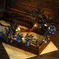 Light up Antler Crown - Handmade Blue Flower Elf Headpiece Forest Fairy Headband