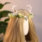 Light up Antler Crown - Handmade Woodland Elf Crown Forest Flower Headpiece