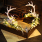 Light up Antler Crown - Handmade Woodland Elf Crown Forest Flower Headpiece