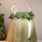 Handmade Green Fairy Antler Crown - Woodland Elf Crown