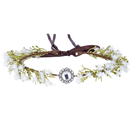 Moon Leaf Headband: Woodland Fairy Crown, Dark Green Elven Circlet