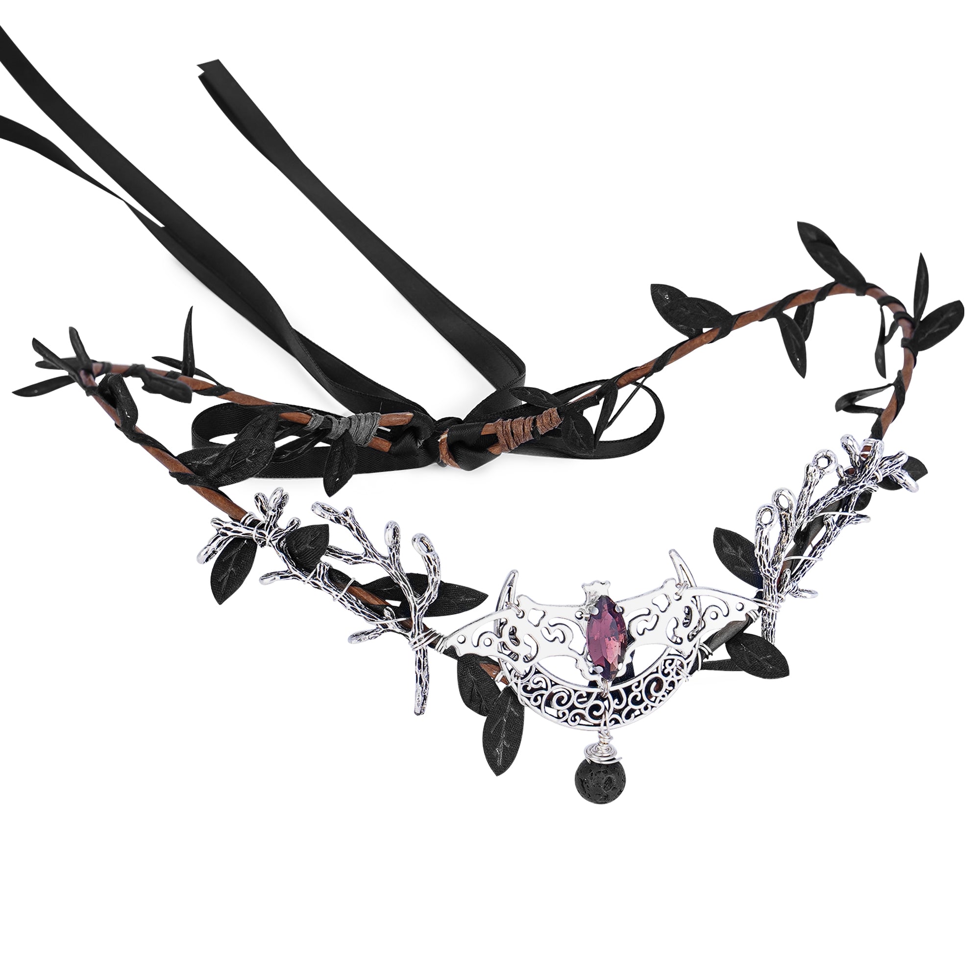 MOSTORY Handmade Elf Silver Moon Crown Fairy Bat Wings Headpiece ...