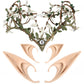 Pixie Ears and Green Leaves Circlet: Woodland Fairy Headpiece