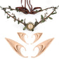 Elf Ears with Woodland Moon: Forest Headpiece, Fairy Leaf Crown