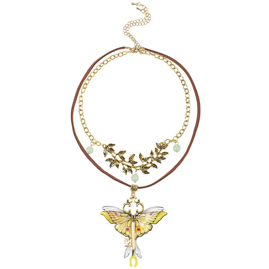 MOSTORY Golden Butterfly Layered Renaissance Boho Neckalce