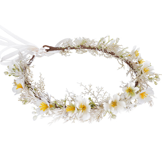 Boho Daphne Flower Headband: Fairy Twig Crown